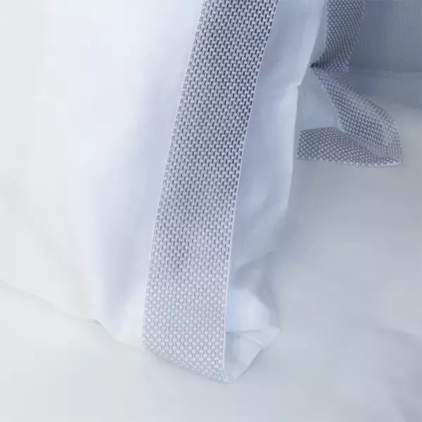 Nova Home Soft Embroidery Duvet Cover Set - 100% Cotton, 400 Thread - King & Super King - 7 Pcs - White & Grey product thumbnail 7
