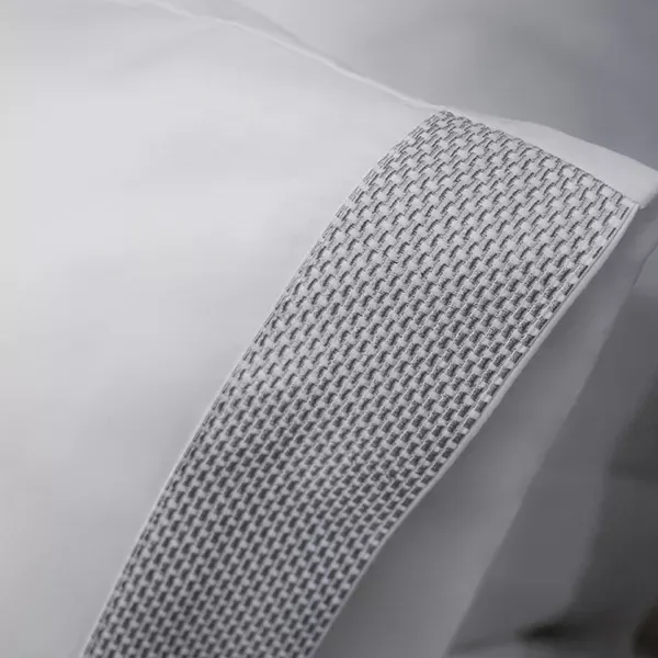 Nova Home Soft Embroidery Duvet Cover Set - 100% Cotton, 400 Thread - King & Super King - 7 Pcs - White & Grey product thumbnail 16