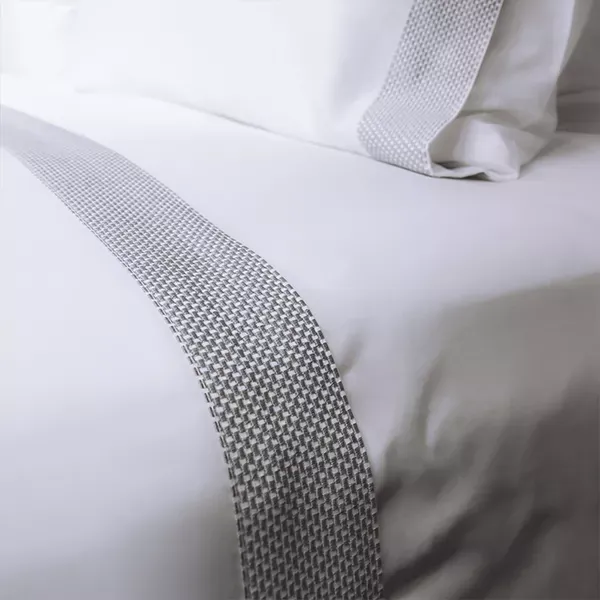 Nova Home Soft Embroidery Duvet Cover Set - 100% Cotton, 400 Thread - King & Super King - 7 Pcs - White & Grey product thumbnail 6