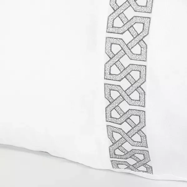 Nova Home Versace Embroidery Duvet Cover Set - 100% Cotton, 400 Thread - King & Super King - 7 Pcs - White & Grey product thumbnail 4