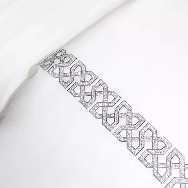 Nova Home Versace Embroidery Duvet Cover Set - 100% Cotton, 400 Thread - King & Super King - 7 Pcs - White & Grey product thumbnail 7