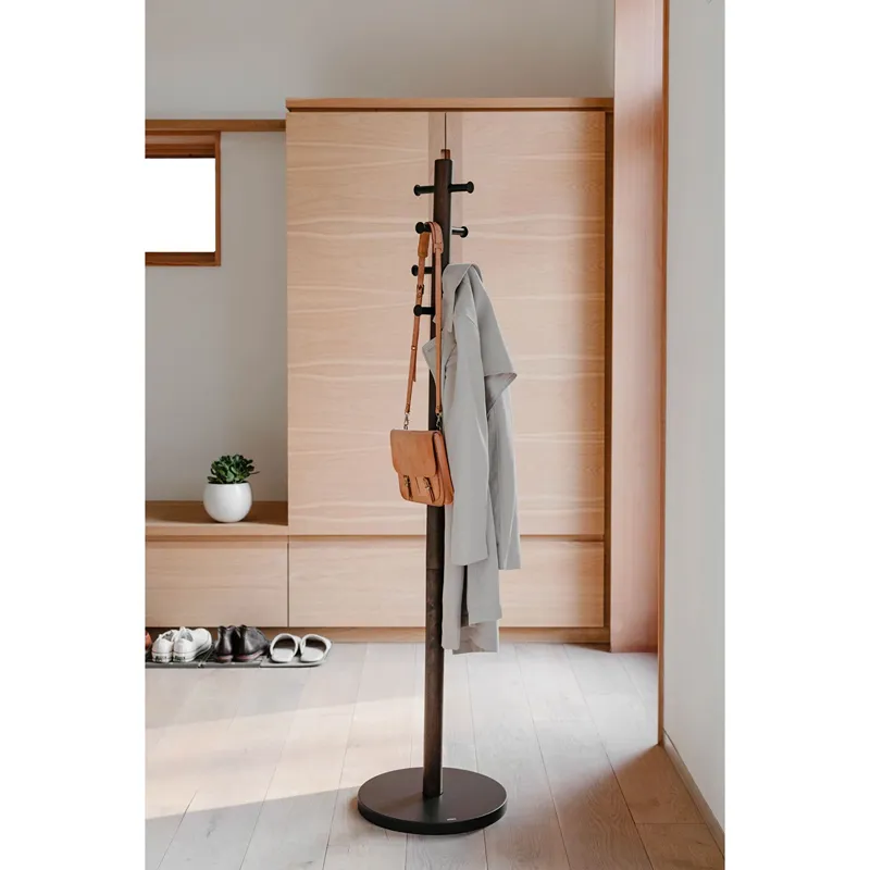Umbra Pillar 8 Hooks Coat Rack – Black/Walnut product thumbnail 2