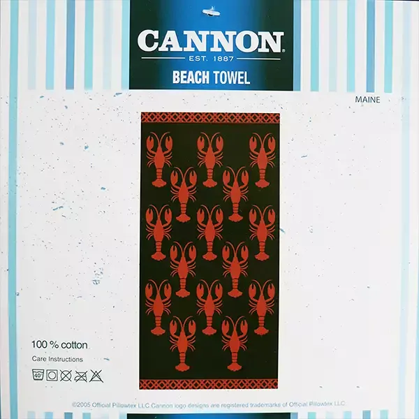 Cannon "Maine" Printed Beach Towel - 100% Cotton - 95x175 cm - Navy product thumbnail 4