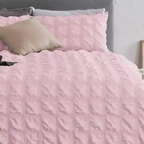 Nova Home Kallan Special Textured Plain Comforter Set - 3 Pcs, Single & Twin- Pink product thumbnail 2