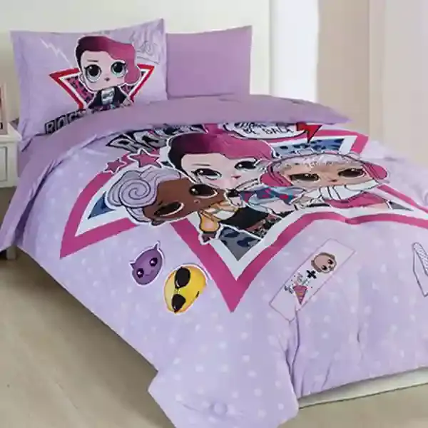 Nova Home Lol Kid's Comforter Set - Single & Twin - 4 Pcs - Pink product thumbnail 2