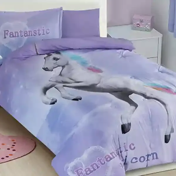 Nova Home Dreamy Unicorn Kid's Comforter Set - Single & Twin - 4 Pcs - Purple product thumbnail 2