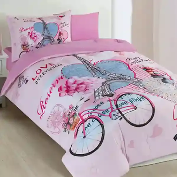 Nova Home Florist Kid's Comforter Set - Single & Twin - 4 Pcs - Pink product thumbnail 2