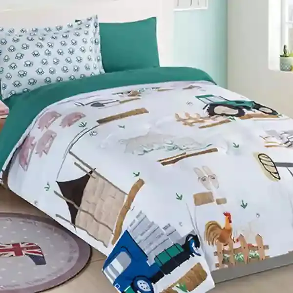 Nova Home Little Farmer Kid's Comforter Set - Single & Twin - 4 Pcs - White product thumbnail 2