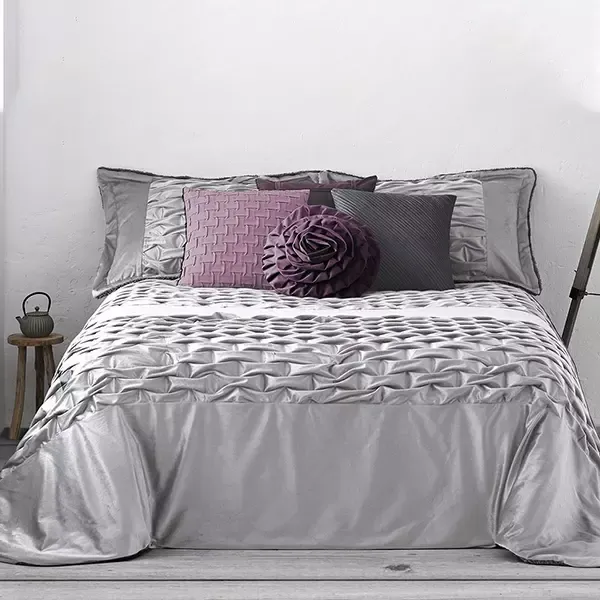 Manterol Nest Velvet To Sherpa Winter Comforter Set - 3 Pcs - King & Super King - Grey (047 - 12) product thumbnail 4