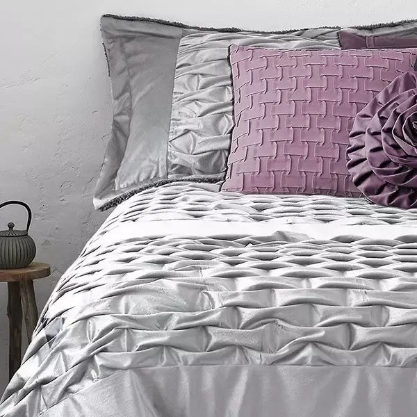 Manterol Nest Velvet To Sherpa Winter Comforter Set - 3 Pcs - King & Super King - Grey (047 - 12) product thumbnail 2