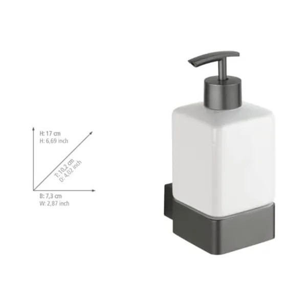 Wenko Montella Rustproof Liquid Soap Dispenser - Antracite product thumbnail 4