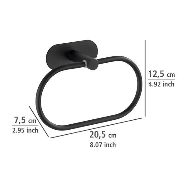Wenko Orea Turbo-Loc Towel Rail - Stainless Steel - Black Matt product thumbnail 3