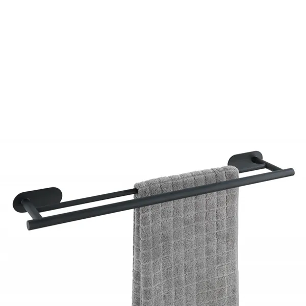 Wenko Orea Turbo-Loc Double Towel Rail - Stainless Steel - Black Matt product thumbnail 2