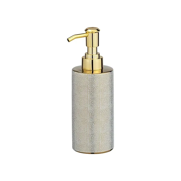 Wenko Nuria Ceramic Liquid Soap Dispenser - 300 ML - Gold & White product thumbnail 4