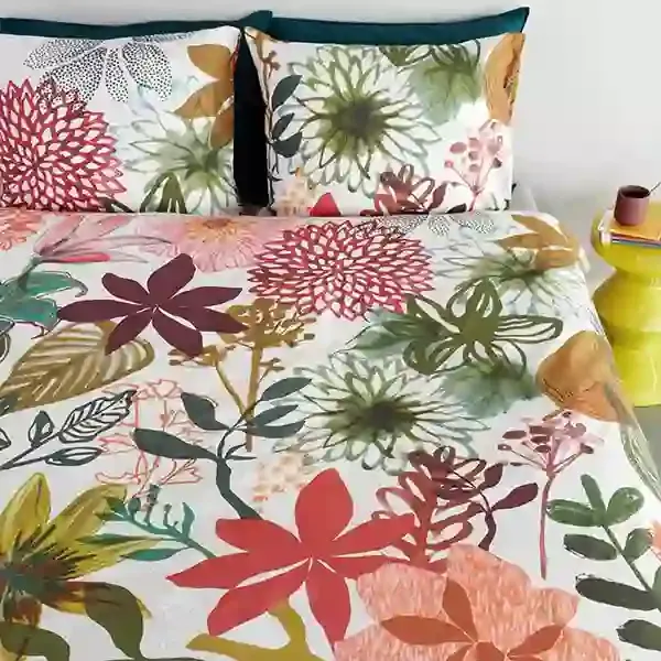 Bedding House Fiori Duvet Cover Set - 100% Cotton - Queen - 3 Pcs - Multicolor product thumbnail 4