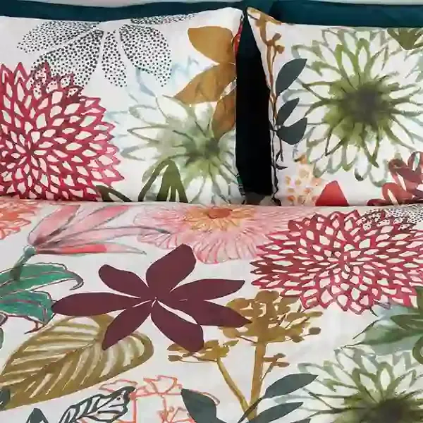 Bedding House Fiori Duvet Cover Set - 100% Cotton - Queen - 3 Pcs - Multicolor product thumbnail 5