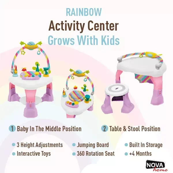 Nova Home Rainbow Baby Multi Function Activity Center - Pink product thumbnail 4
