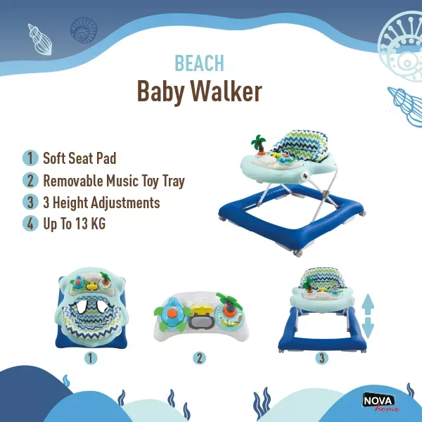 Nova Home Beach Baby Wallker - Blue product thumbnail 4