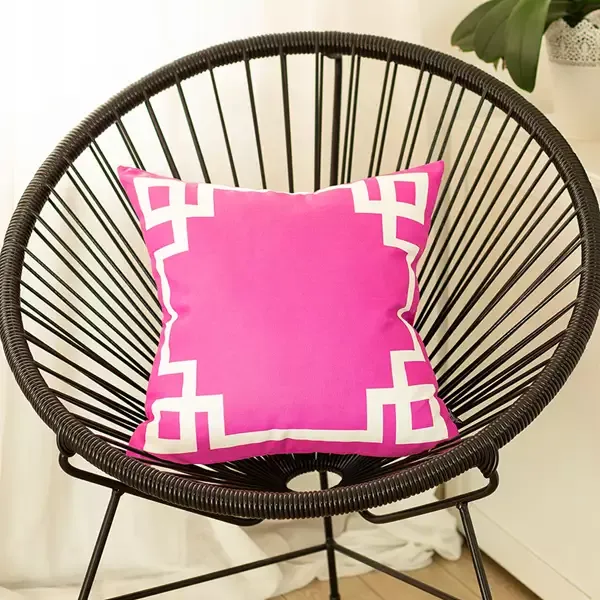 Nova Home Geometric Story Printed Cushion Cover - 45x45 cm - Pink product thumbnail 4