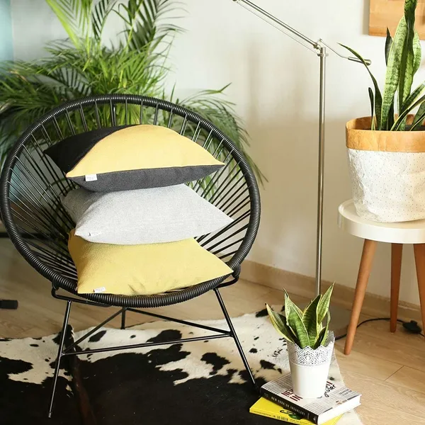 Nova Home Boho Chic Jacquard Cushion Cover - 45x45 cm - Black & yellow product thumbnail 5