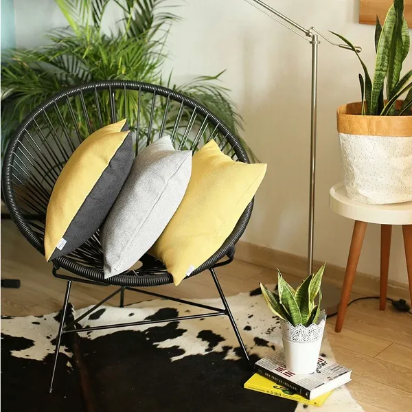 Nova Home Boho Chic Jacquard Cushion Cover - 45x45 cm - Black & yellow product thumbnail 6