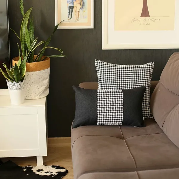 Nova Home Boho Chic Jacquard Cushion Cover - 30x50 cm - Black & White product thumbnail 5