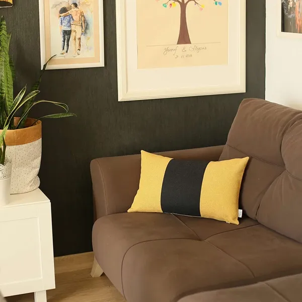 Nova Home Boho Chic Jacquard Cushion Cover - 30x50 cm - Black & Yellow product thumbnail 4