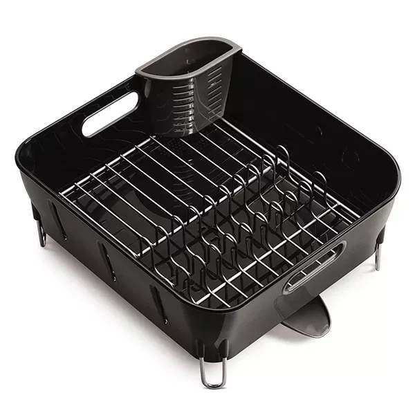 Simplehuman Compact Plastic Dish Rack - Black product thumbnail 2
