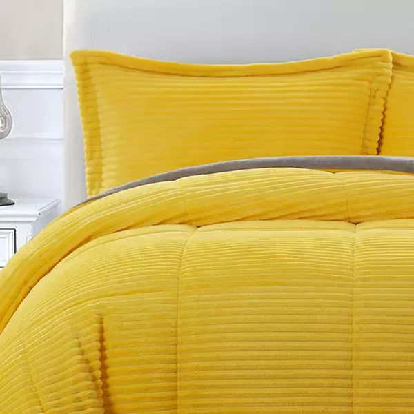 Nova Home Campo Cordroy Flannel Winter Comforter Set - Yellow (Available in Sizes) product thumbnail 5