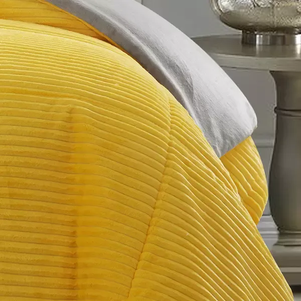 Nova Home Campo Cordroy Flannel Winter Comforter Set - Yellow (Available in Sizes) product thumbnail 6
