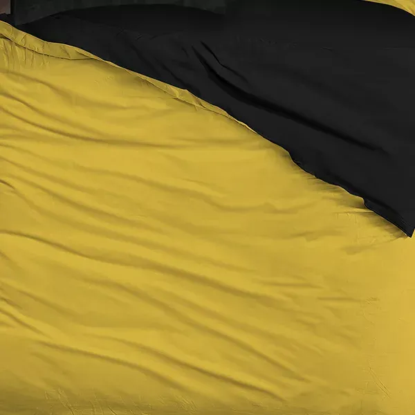 Nova Home "Plain" Plain Comforter Set - 100% Cotton - Mustard & Black (Available In Sizes) product thumbnail 4