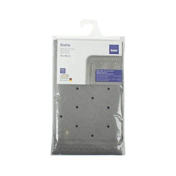 Kela "Kreta" Safety Bathtub Mat - 72x36 cm - Light Grey product thumbnail 3