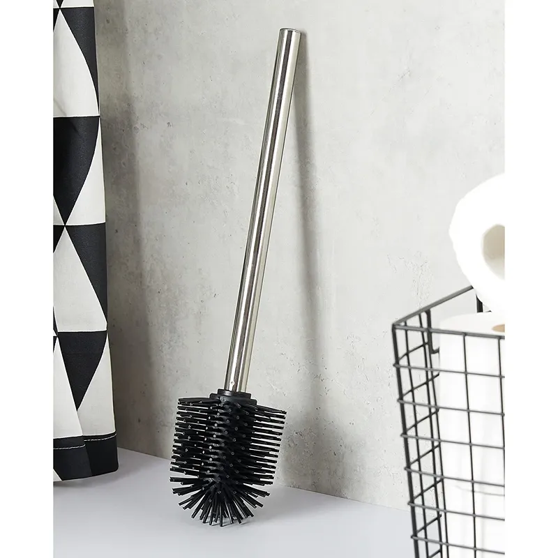 Wenko Toilet Brush Head with Stainless Steel Handle – Shiny Black product thumbnail 2