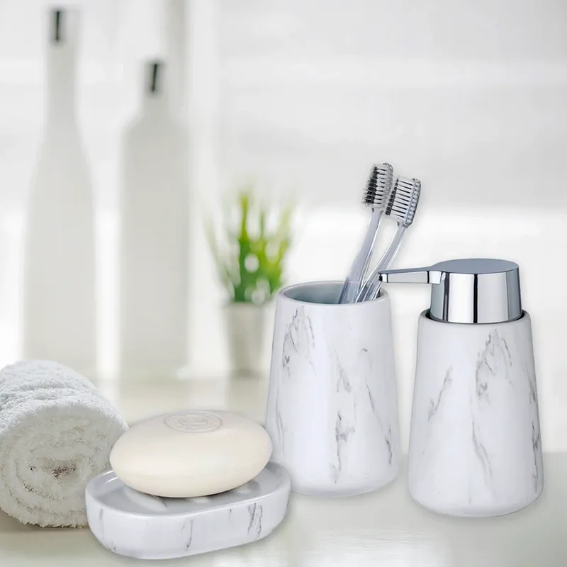 Wenko Adrada Liquid Soap Dispenser - White Marble product thumbnail 2