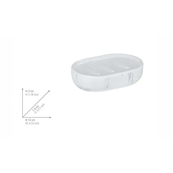 Wenko Adrada Ceramic Soap Dish - White Marble product thumbnail 4