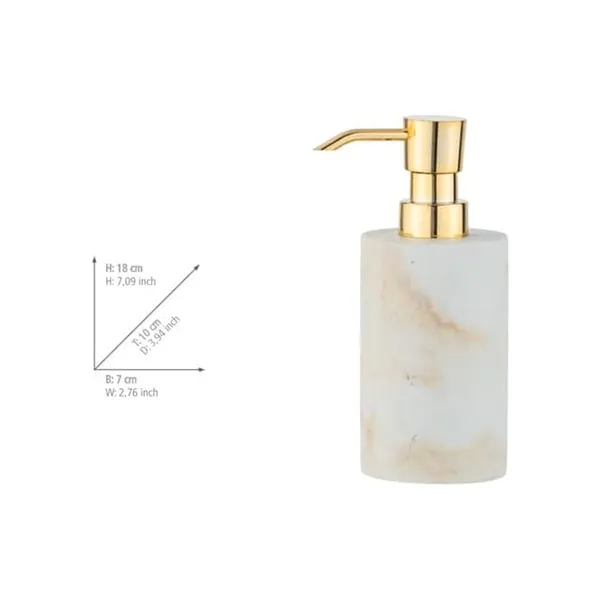 Wenko Odos Liquid Soap Dispenser - 290 ML - White & Gold product thumbnail 3