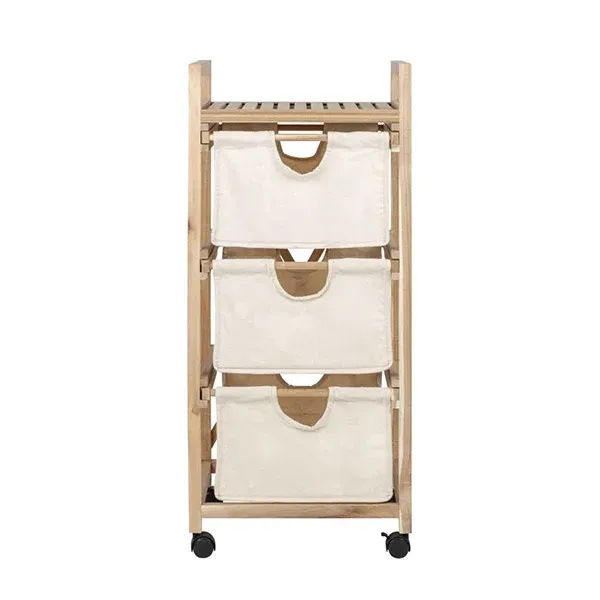 Wenko "Acina" 3 Drawers Trolly - Wood - Brown & Cream product thumbnail 6