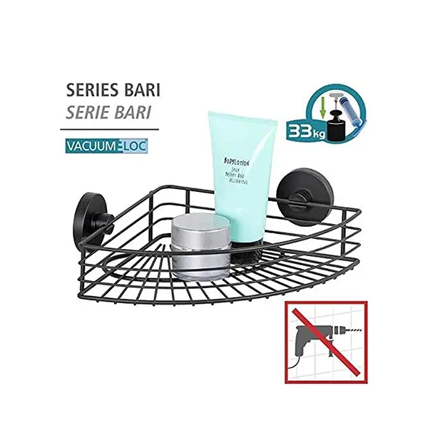 Wenko Vacuum-Loc Corner Shelf Bari - Black product thumbnail 2