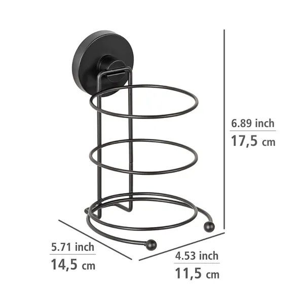 Wenko Vacuum-Loc Hair Dryer Holder Milazzo - Black product thumbnail 3