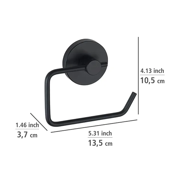 Wenko Vacuum-Loc Toilet Paper Holder Milazzo - Black product thumbnail 3