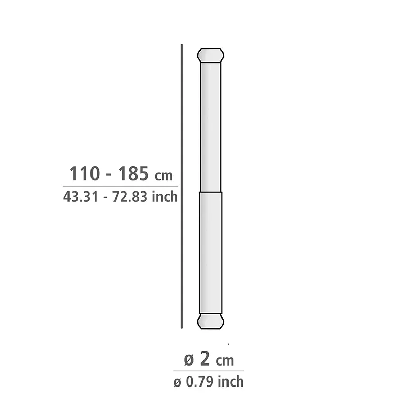 Wenko Telescopic Slide Bar Basic - 110-185 - Chrome product thumbnail 4