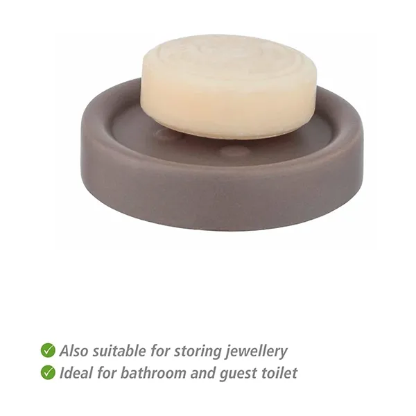 Wenko Polaris Ceramic Soap Dish - Taupe product thumbnail 2