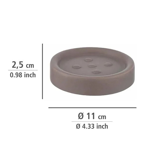 Wenko Polaris Ceramic Soap Dish - Taupe product thumbnail 3