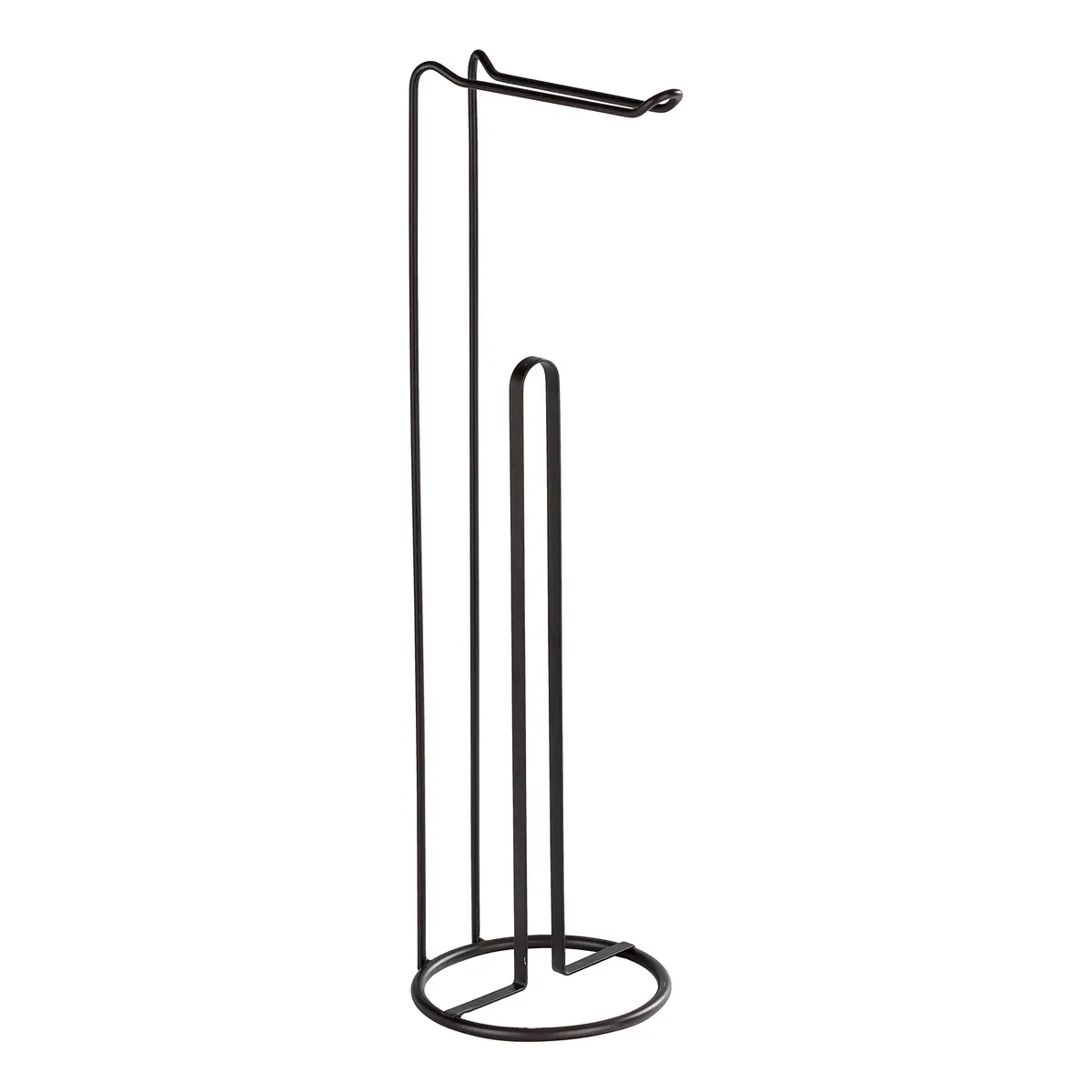 Wenko Lugano Free-Standing Toilet Paper Holder with Spare Roll Storage - Black product thumbnail 2