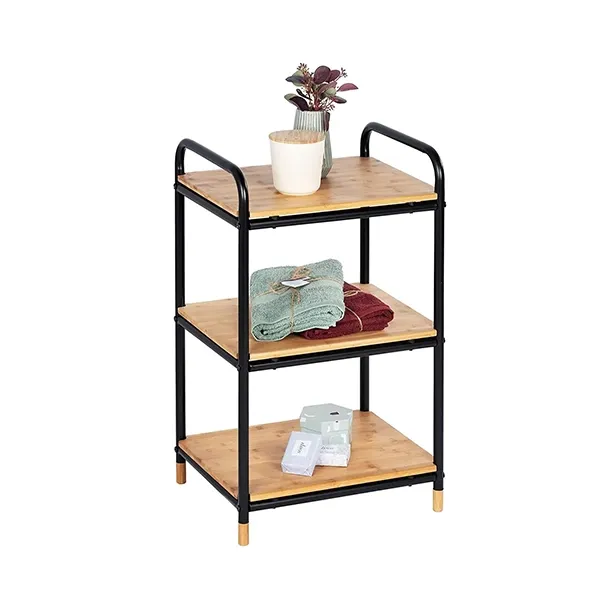 Wenko Loft Rack - 3 Shelves Black & Natural product thumbnail 2