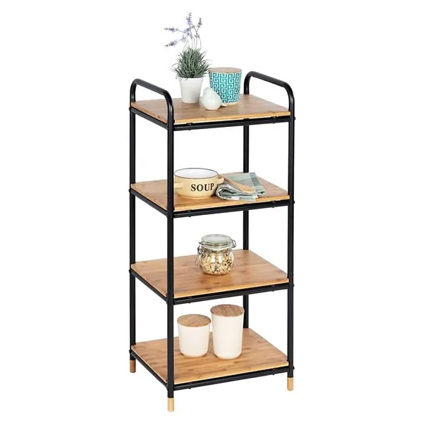 Wenko Loft Rack - 4 Shelves Black & Natural product thumbnail 2