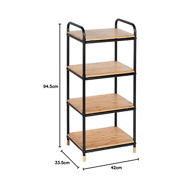 Wenko Loft Rack - 4 Shelves Black & Natural product thumbnail 4