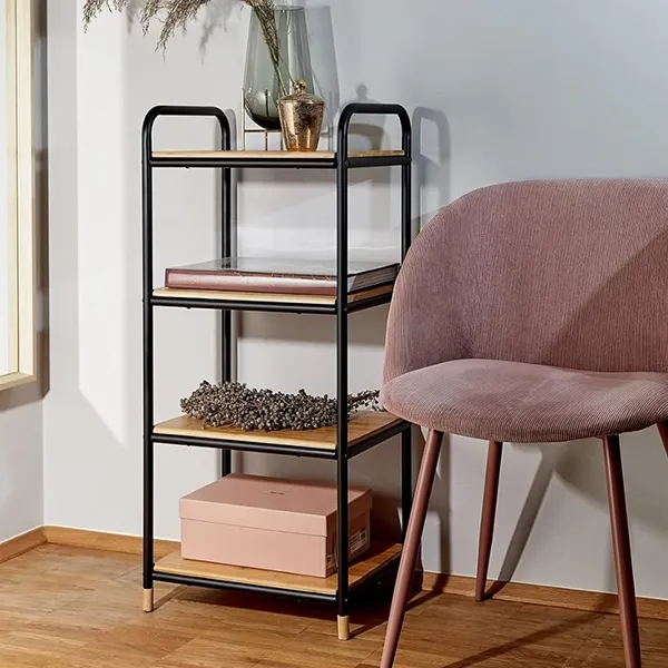 Wenko Loft Rack - 4 Shelves Black & Natural product thumbnail 5