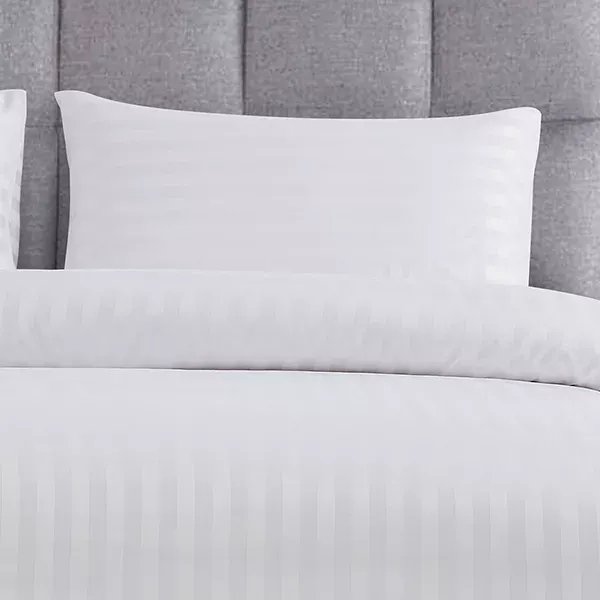 Nova Home "UltraStripe" Hotel Style Duvet Cover Set - White (Available in Sizes) product thumbnail 4
