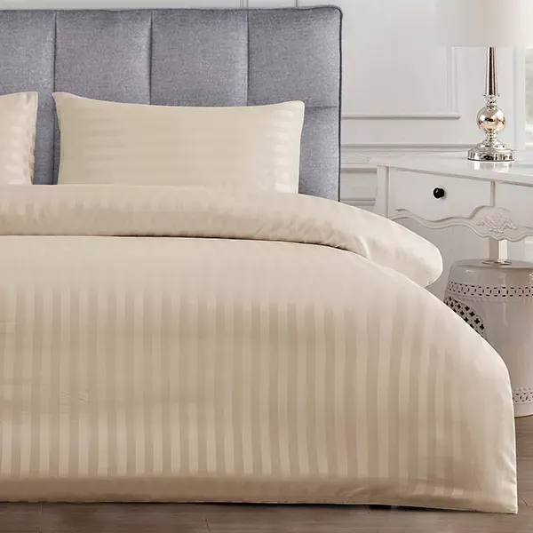 Nova Home "UltraStripe" Hotel Style Duvet Cover Set - Sand (Available in Sizes) product thumbnail 2